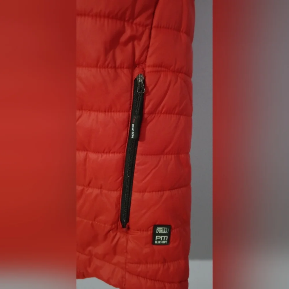 Red Quilted Vest with Black Trim - Picture 3 of 5